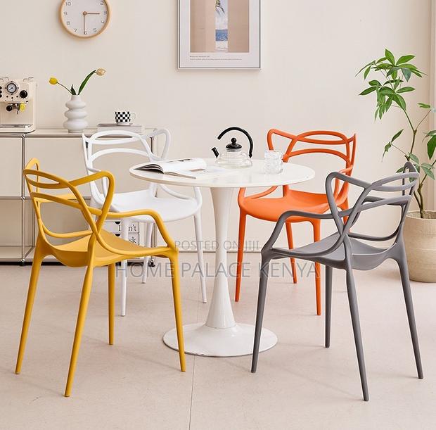 Dining Chair: Ventilated Cat-Ear Plastic Stackable Chair - thumbnail 4