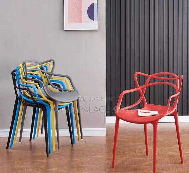 Dining Chair: Ventilated Cat-Ear Plastic Stackable Chair - thumbnail 5