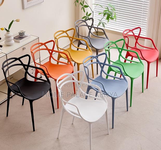 Dining Chair: Ventilated Cat-Ear Plastic Stackable Chair - thumbnail 6