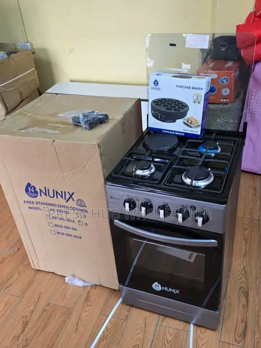 Nunix Cooker 3-Gas Burner + 1 Electric Hotplate *