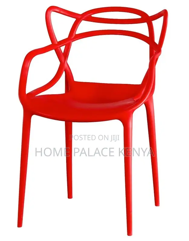 Dining Chair: Ventilated Cat-Ear Plastic Stackable Chair