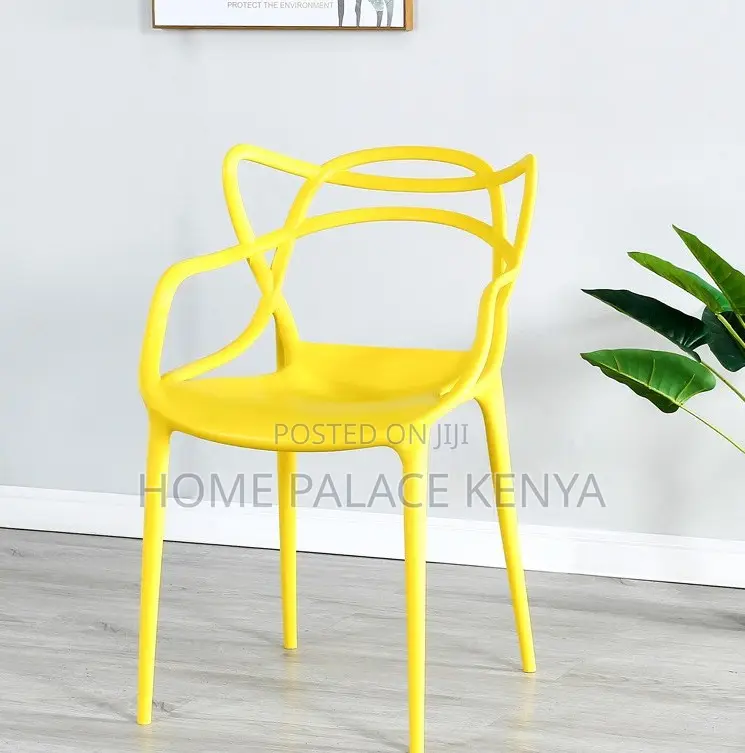 Dining Chair: Ventilated Cat-Ear Plastic Stackable Chair