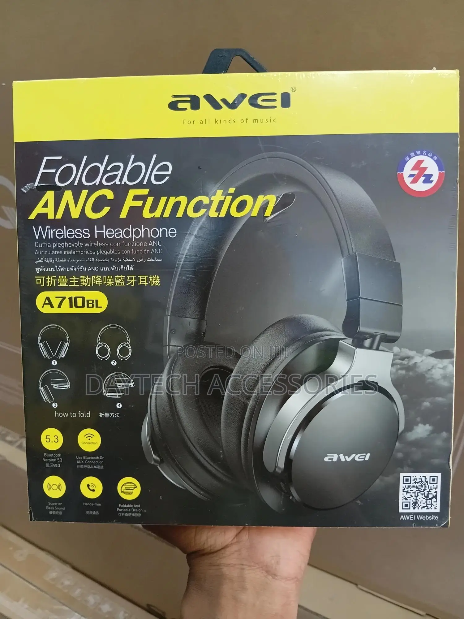The Awei A710bl Foldable Anc Wireless Headphones