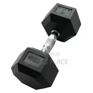 10kg Rubber Dumbell - Hexagonal - Single