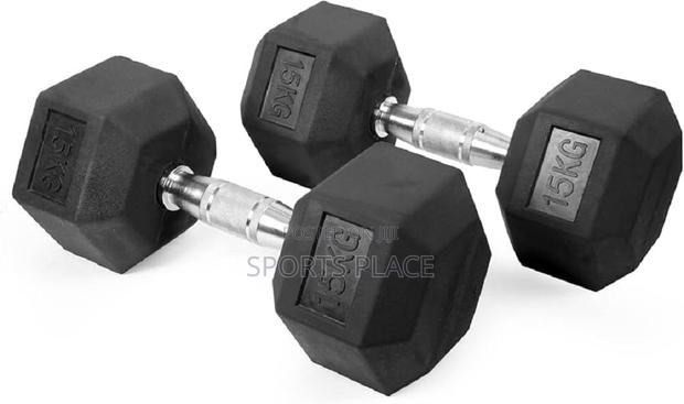 15kg Dumbells - Hexagonal Dumbell - Pair(2) - thumbnail 2