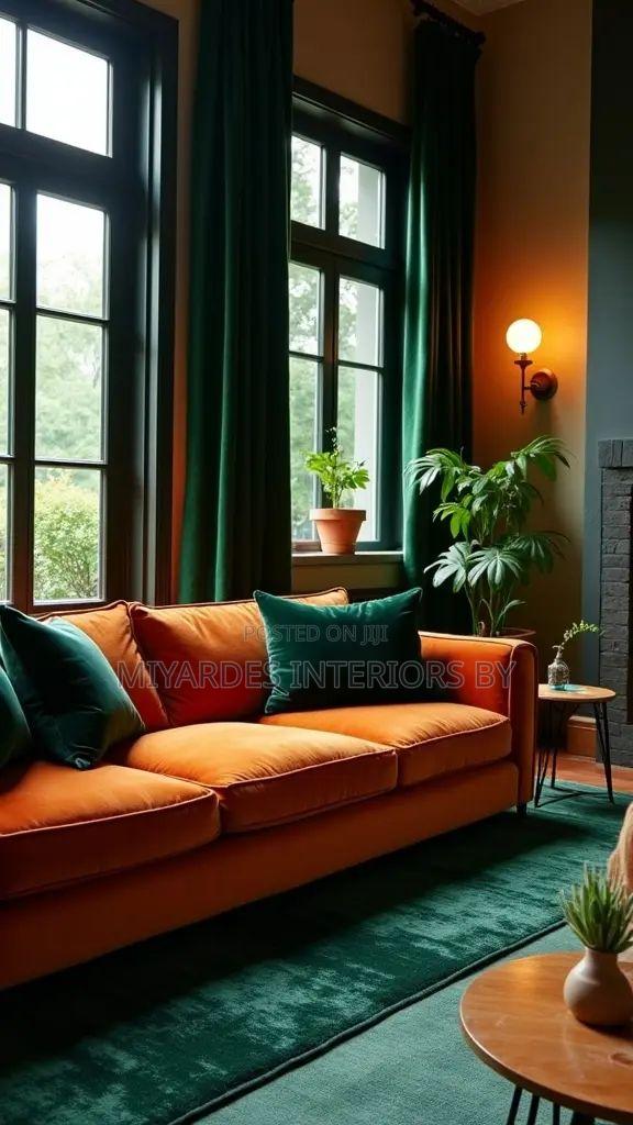 Emerald Green Blackout Curtains: Custom Made Luxury Finish - main view