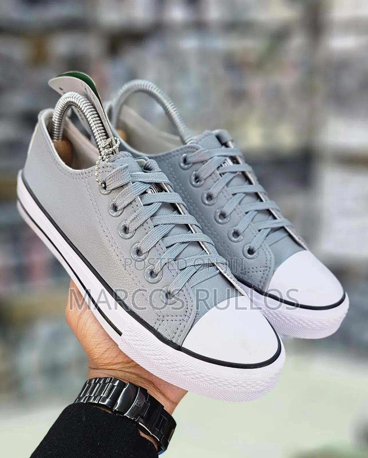 Leather Converse Grey