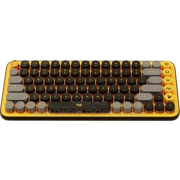 Logitech Pop Keys Bluetooth Mechanical Keyboard Blast Yellow - main view