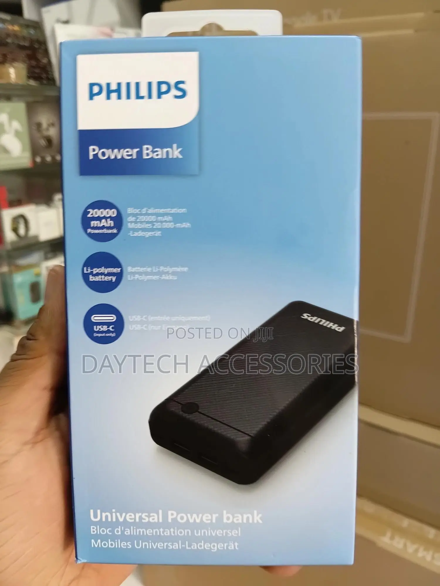Philips 20,000 Mah Power Bank With Usb-C Input and Li-Polymer Battery