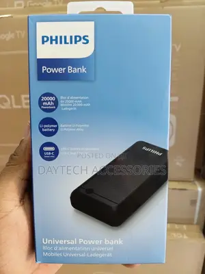 Philips 20,000 Mah Power Bank With Usb-C Input and Li-Polymer Battery