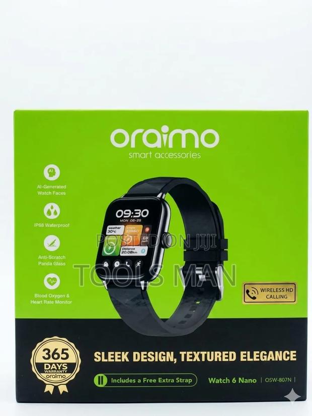 Original Oraimo Watch 6 Nano Osw-807n Smartwatch With Wireless Hd.