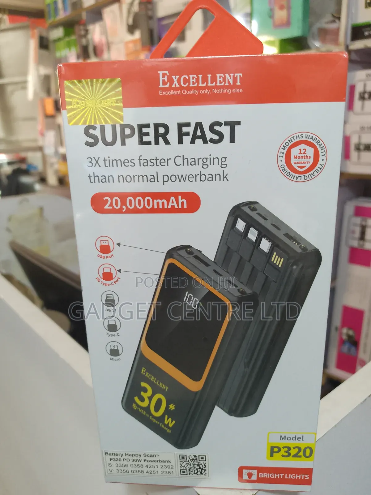 20000mah Excellent Super Fast Power Bank Original