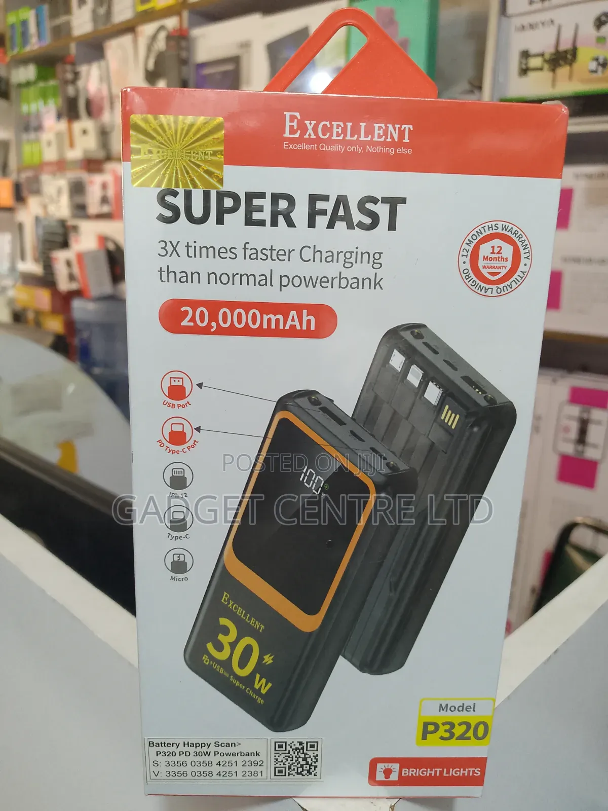 20000mah Excellent Super Fast Power Bank Original