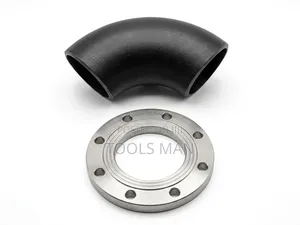 Industrial 90 Degree 4inch Elbow Pipe and Steel Flange Set.