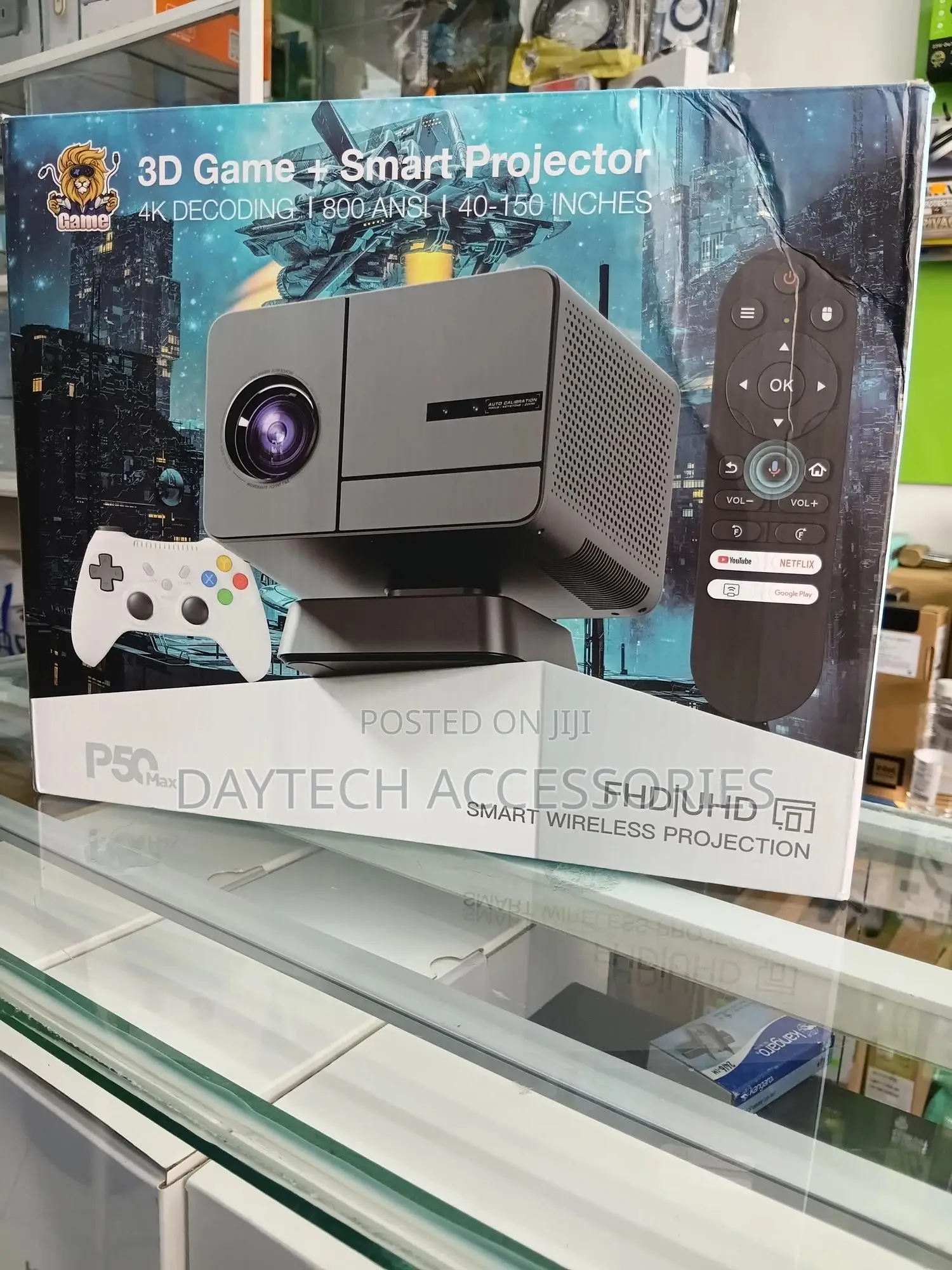 P50 Max Smart Projector + Gaming Console - Black