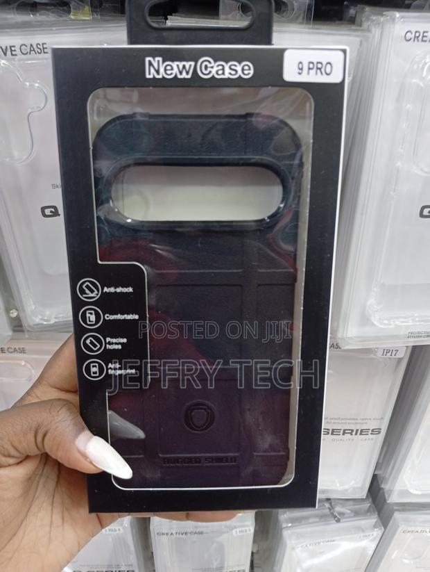 Google Pixel 9 Pro Solid Black With Tactical, "Rugged" Aesthetic Case