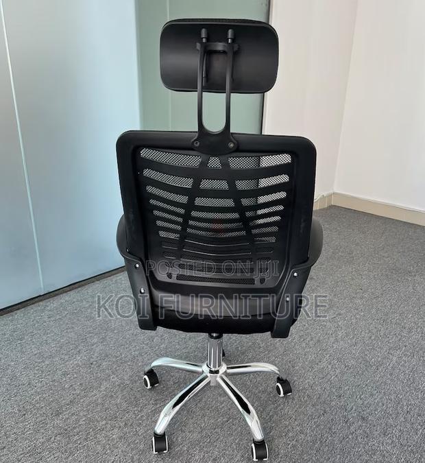 Office Chairs; Headrest Black Ergonomic Office Swivel Fabric Chairs - thumbnail 4