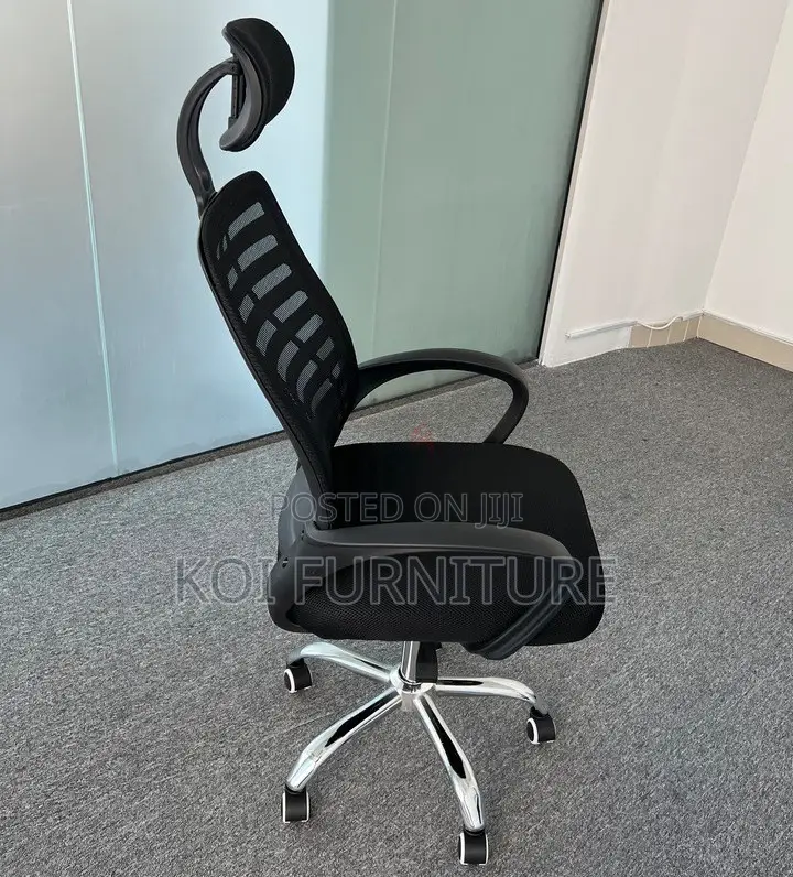 Office Chairs; Headrest Black Ergonomic Office Swivel Fabric Chairs