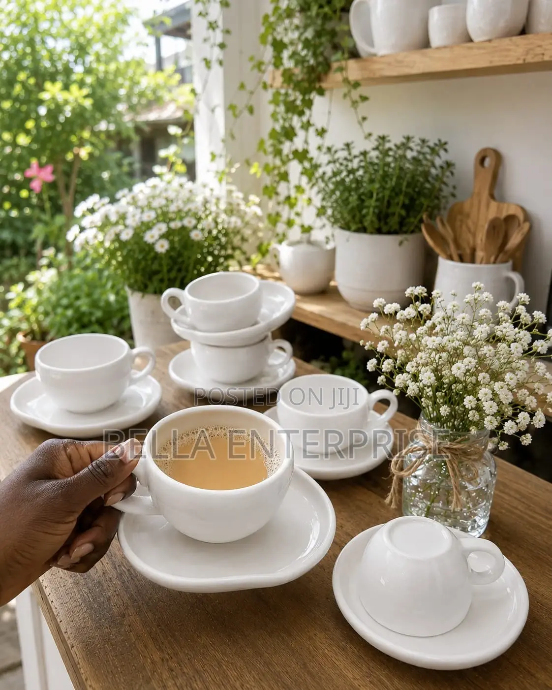 Sleek, Stylish and Elegantly Uniquea Set of 6 Cups and 6 Saucers