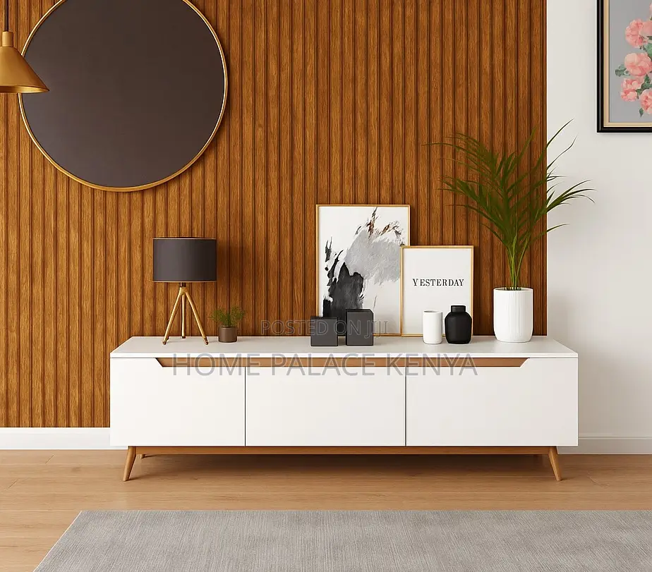 Tv Cabinet: White and Oak Scandinavian Tv Cabinet