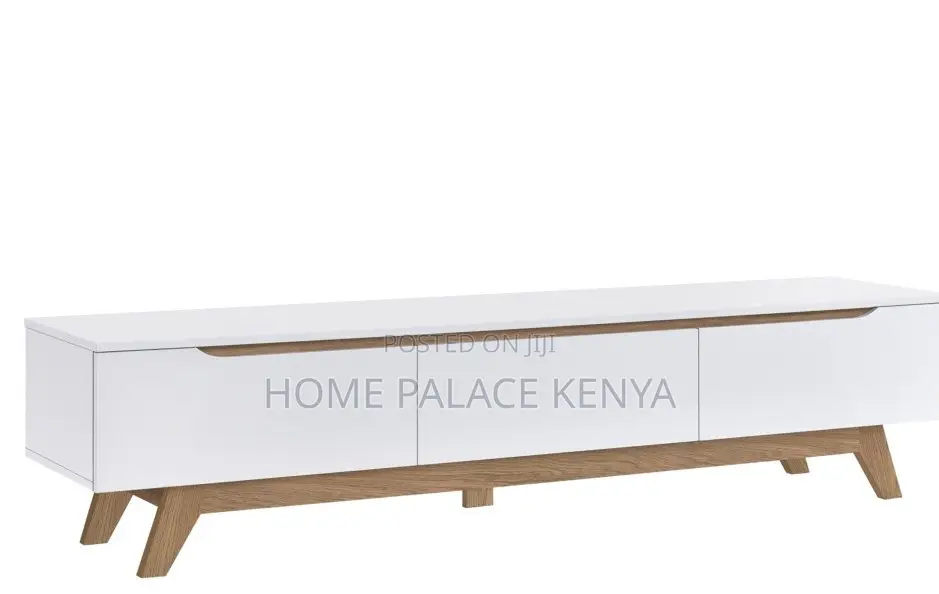 Tv Cabinet: White and Oak Scandinavian Tv Cabinet