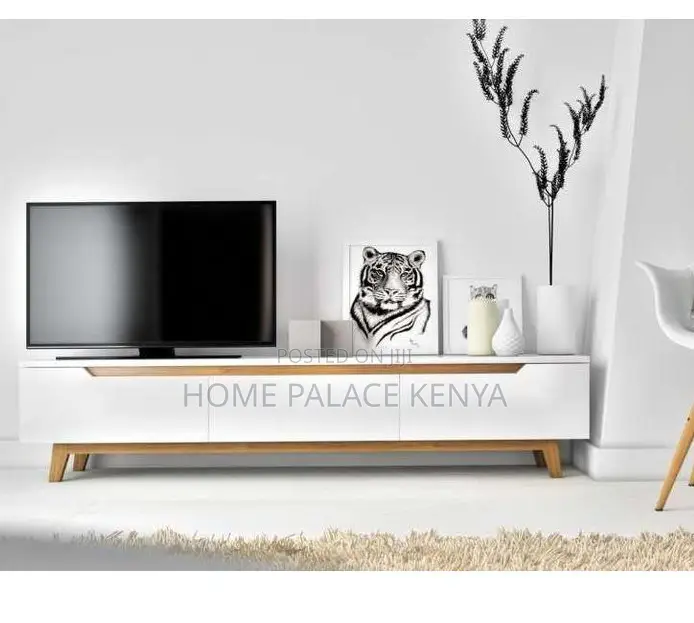 Tv Cabinet: White and Oak Scandinavian Tv Cabinet