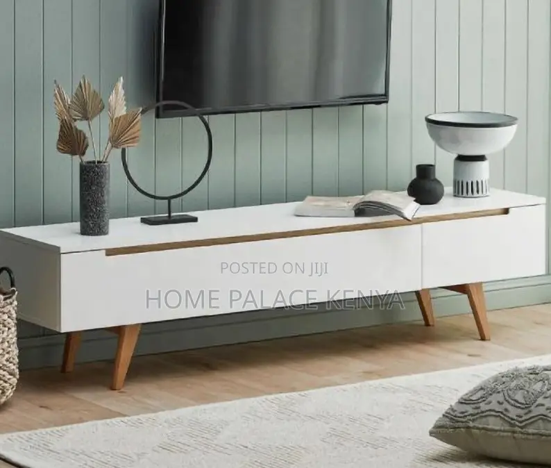 Tv Cabinet: White and Oak Scandinavian Tv Cabinet
