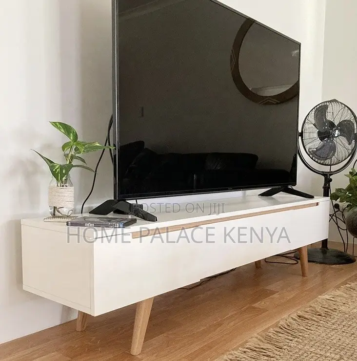 Tv Cabinet: White and Oak Scandinavian Tv Cabinet