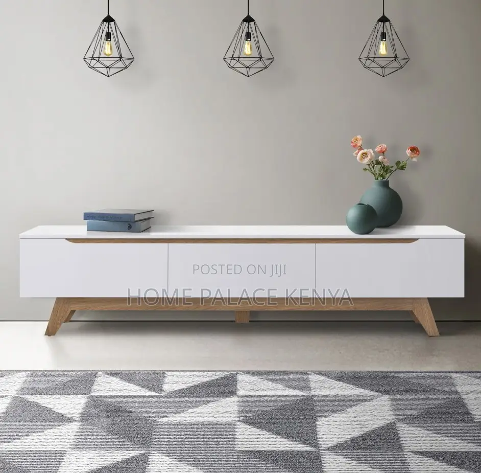 Tv Cabinet: White and Oak Scandinavian Tv Cabinet