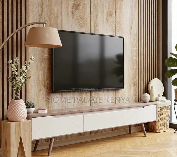 Tv Cabinet: White and Oak Scandinavian Tv Cabinet