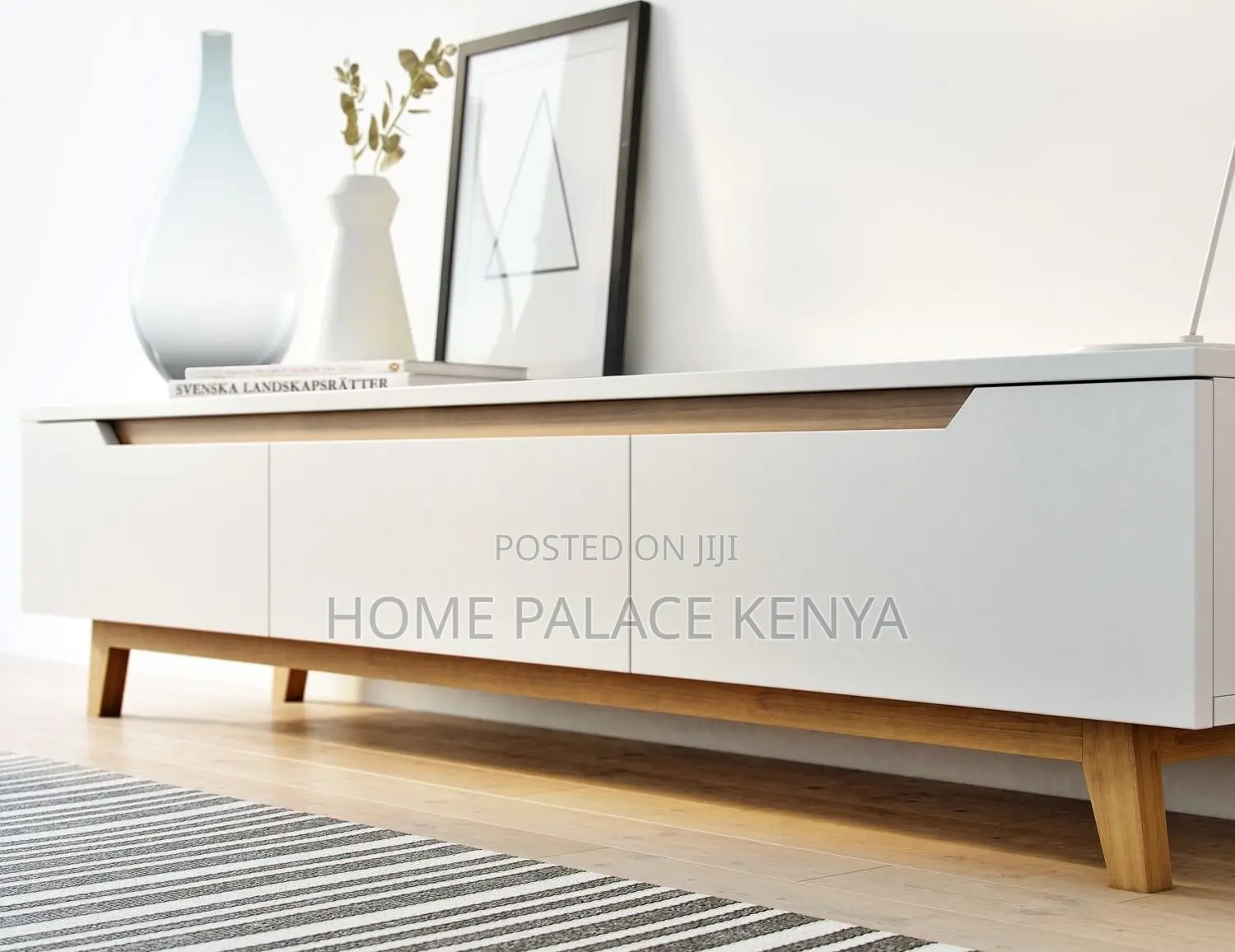 Tv Cabinet: White and Oak Scandinavian Tv Cabinet