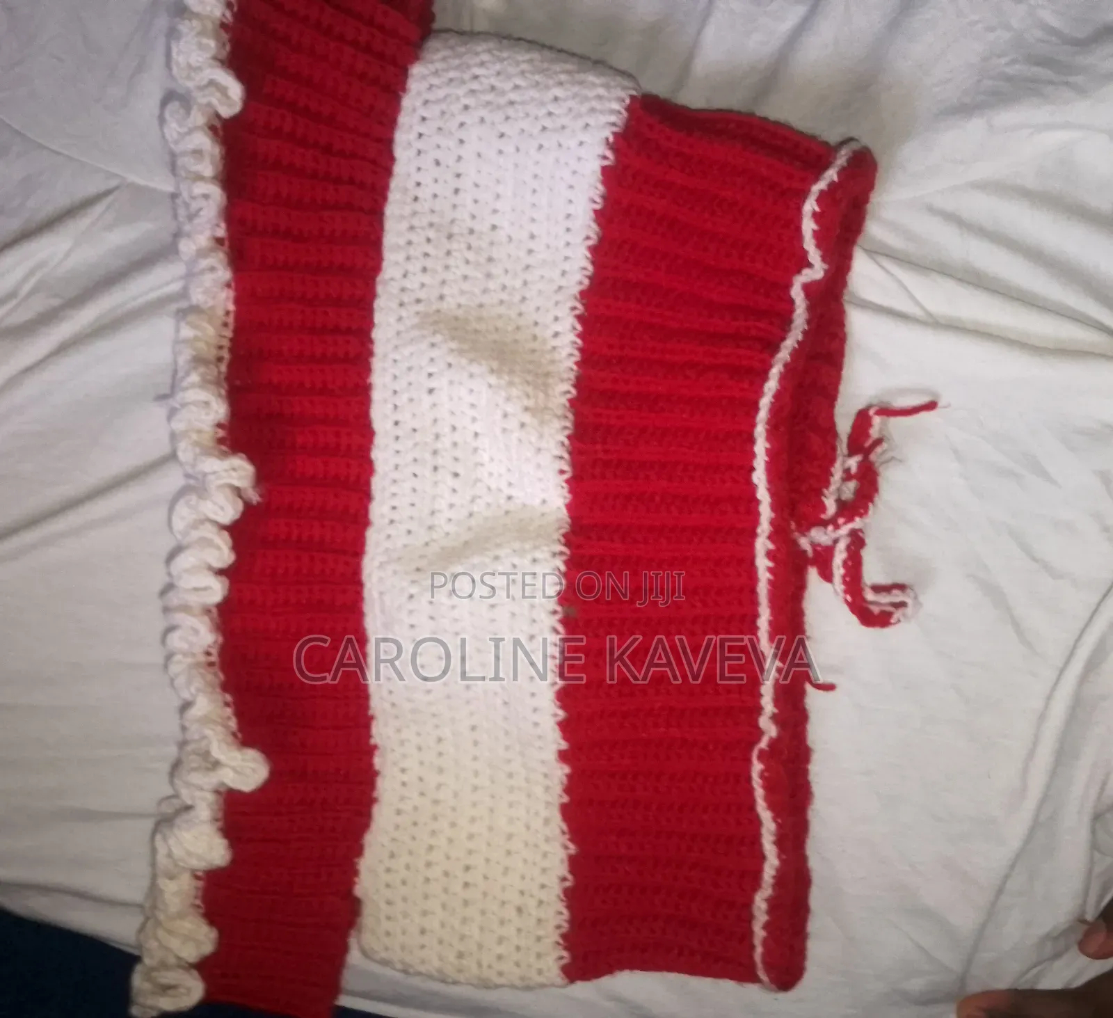 Red Velvet Off-Shoulder Crochet Top 