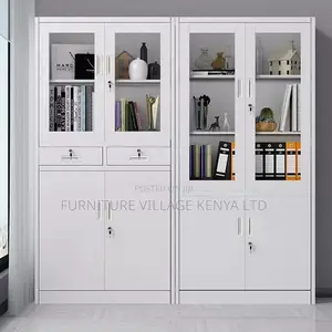 2-Swing-Door Filing Metallic Cabinet With 2-Drawers