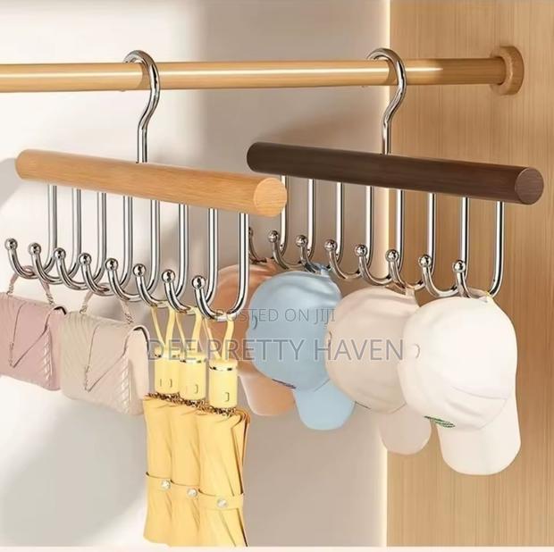 New Wooden Plank Multipurpose 8 Hook Hanger