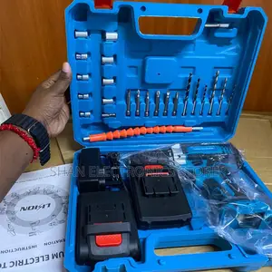 21v Cordless Electric Drill With 2 Battery Bits, Accessories