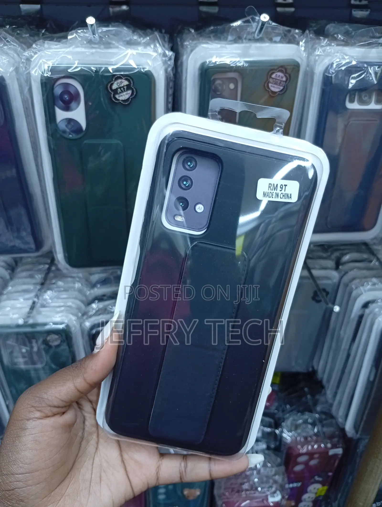 Xiaomi Redmi Note 9t Black Vertical Folding Stand on the Back Cover