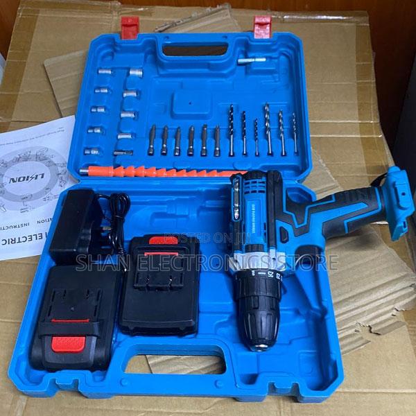 21v Cordless Drill Electric Screwdriver Set 2 Battery Drill Bits Box - main view