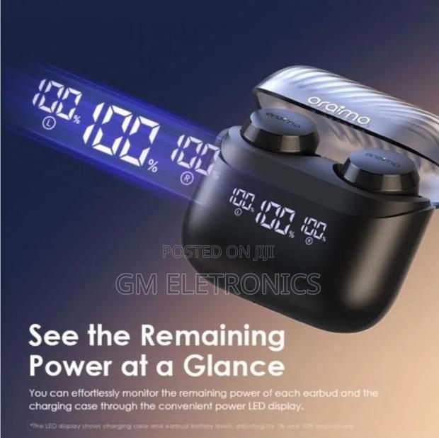 Oraimo Airbuds 4 Enc Wireless Earbuds With a Digital Led Display Case. - thumbnail 2