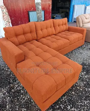Vibrant Orange L - Shaped Tufted Seat