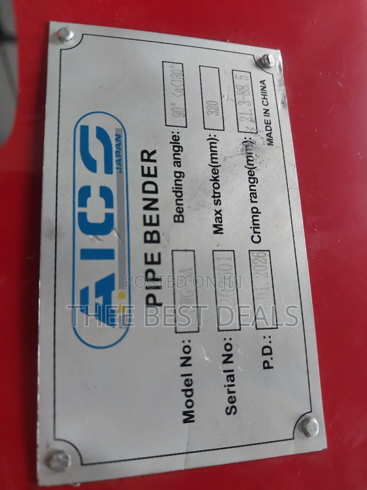 1⁄2" To 3" Pipe Bender