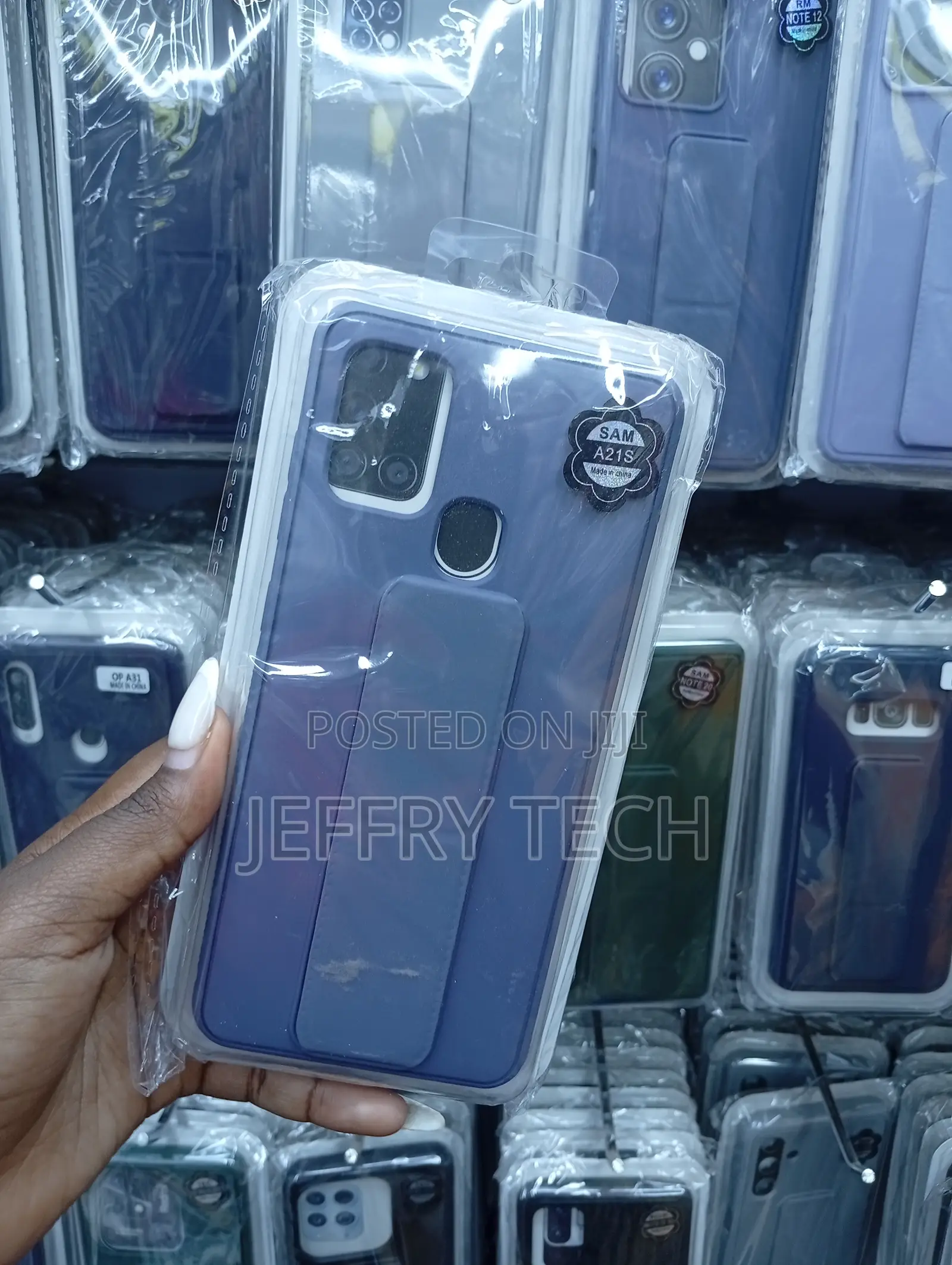 Samsung Galaxy A21s Blue Multifunction Kickstand Case