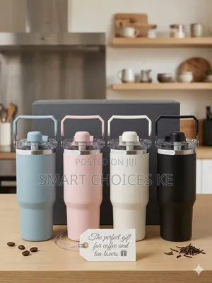 Nice Time Coffee Tumbler With Handle N Straw Big