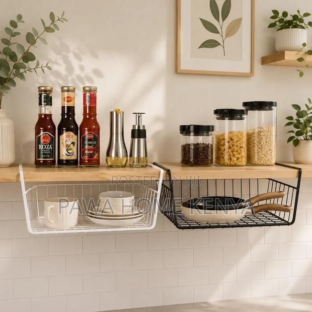 Metallic Under the Shelf Mesh Rack Cabinet Organizer