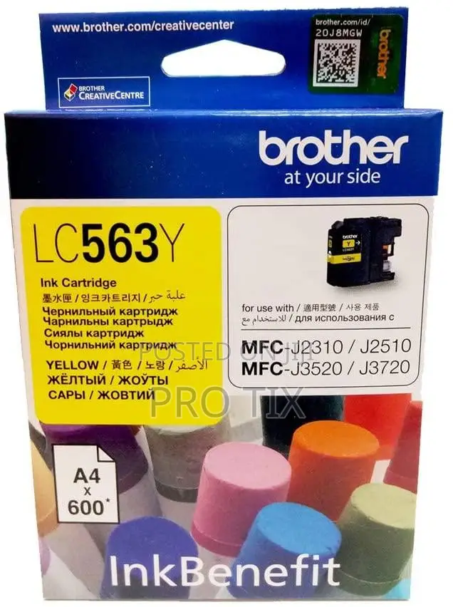 Brother Lc563y Yellow Ink Cartridge Original 600 Pages