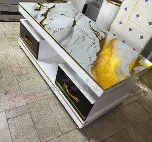 Executive White Marble Top Coffee Table