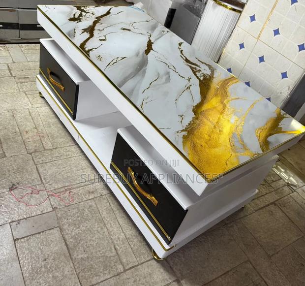 Executive White Marble Top Coffee Table