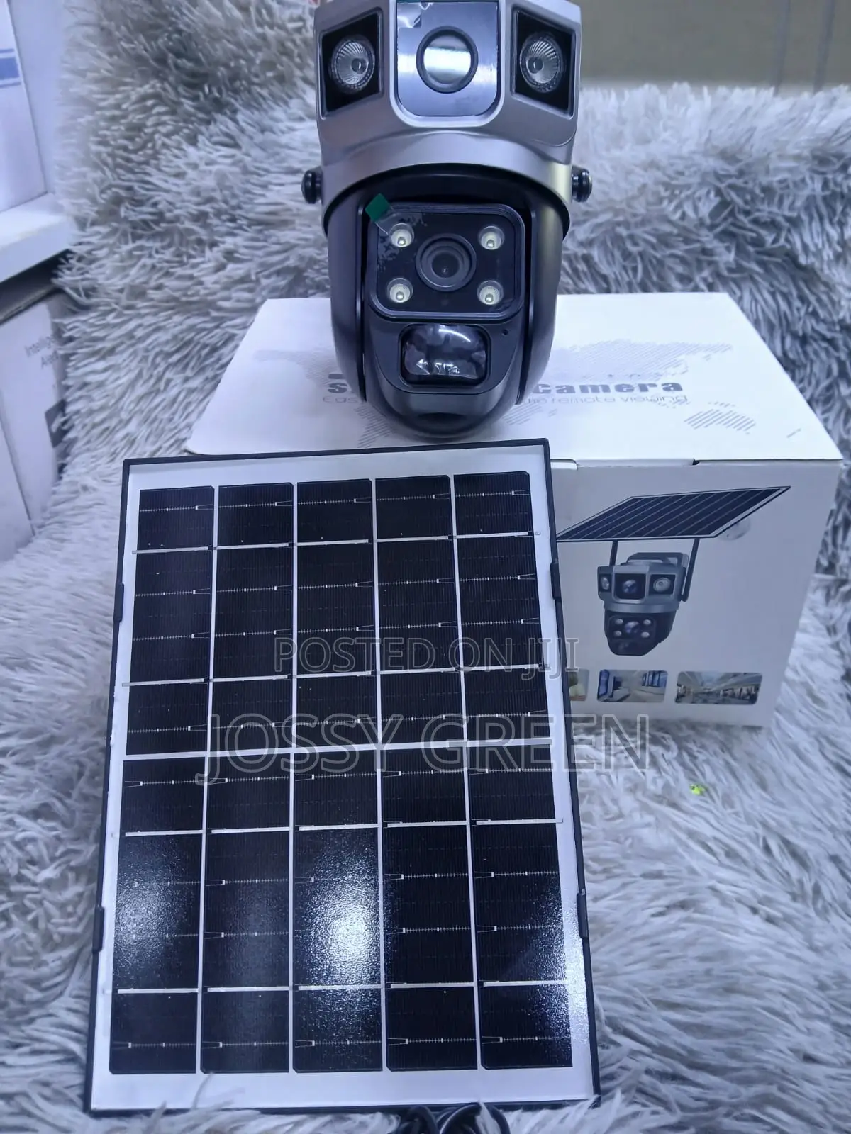 Wifi Solar Powered 2lens Camera Home Business Survelliance