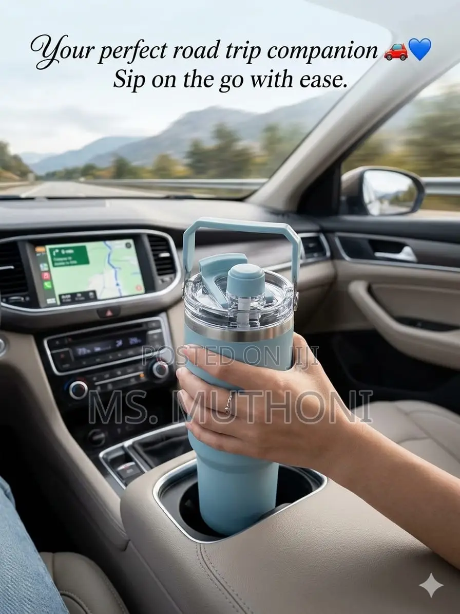 . 900 Ml Coffee Tumbler With Handle N Straw Big