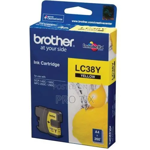 Brother Lc38y Yellow Ink Cartridge Original 260 Pages
