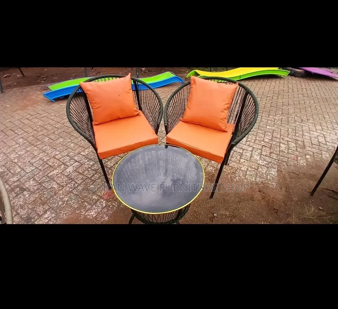 Orange Cushion Outdoor Set